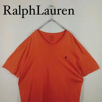 Ralph Lauren 오렌지 V넥 티셔츠 무지 L