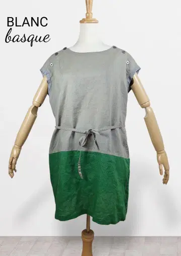 새상품급 BLANC basque 바이컬러 린넨 튜닉