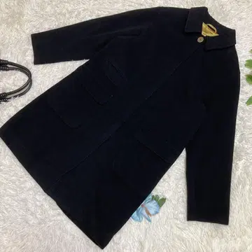 새상품급 폴스미스 롱 코트 블랙 이너 기발한 비익 버튼 울 40 L