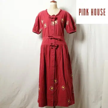 PINK HOUSE 핑크하우스 병아리 패치 반팔 원피스