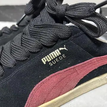 PUMA Suede 푸마 스웨이드 블랙 레드 스니커즈 27cm