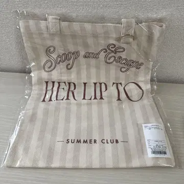 herlipto 토트백 베이지 스트라이프 아이스