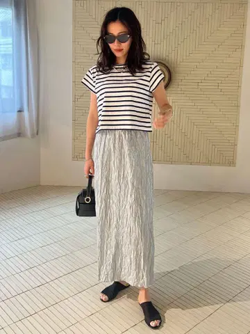 bow.a RIPPLE SKIRT 그레이 S 사이즈