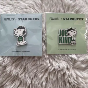 스타벅스 스누피 핀 배지 PEANUTS 그린&블루