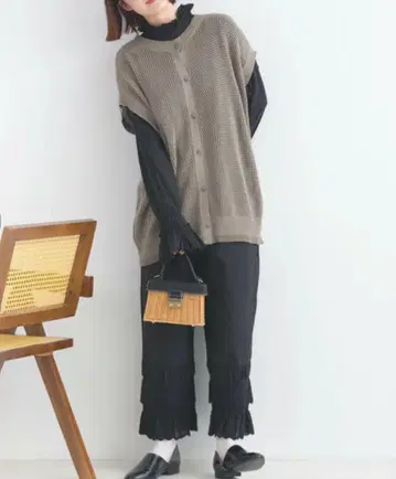 LUPILIEN 밑단 레이스 속바지 나츄란 블랙