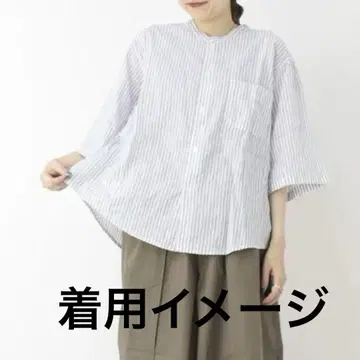 NATURAL LAUNDRY 셔링 하나야 셔츠