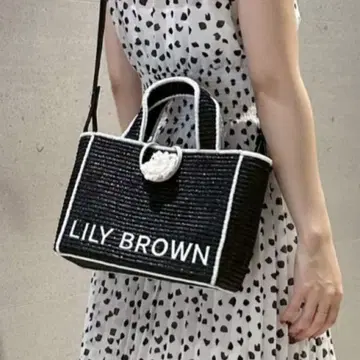 LILY BROWN MARY QUANT 주트 로고 토트백 콜라보