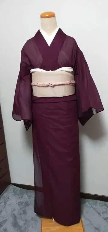 여름 단옷 명주 소재 불명 새우 브라운 미사용품