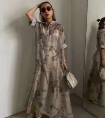 ISLA PIPING SHEER DRESS 아메리빈티지