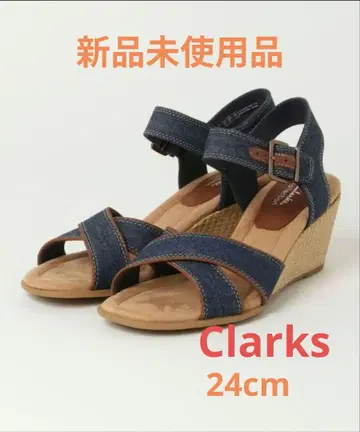 미사용 새상품 Clarks 클락스 웨지솔 샌들 24cm