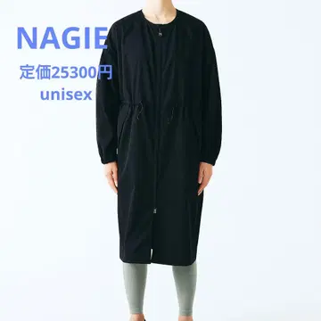 NAGIE 노카라 코트 정가 25300엔 유니섹스 블랙 조정 가능