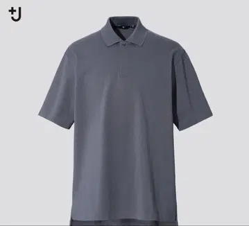 +J 다크 그레이 릴랙스 핏 피케 셔츠 L 사이즈