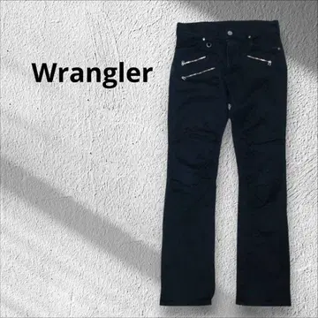 Wrangler 블랙 페이크 지퍼 포켓 데님 팬츠