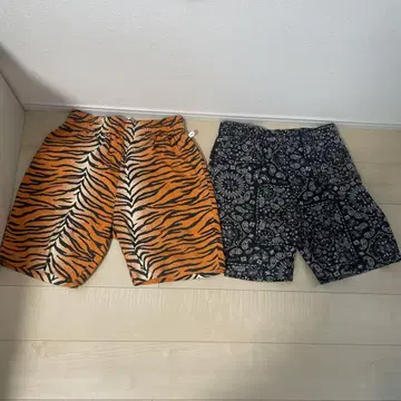 Cookman 호랑이 무늬 페이즐리 무늬 하프 팬츠 묶음 판매