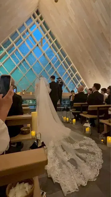 웨딩 베일 레이스 장식