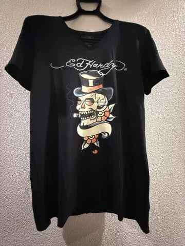 Ed Hardy 스컬 디자인 티셔츠 L 사이즈 블랙