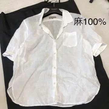 마가렛 호웰 린넨 100% 화이트 셔츠 반팔 사이즈 1 일본제 봄/여름