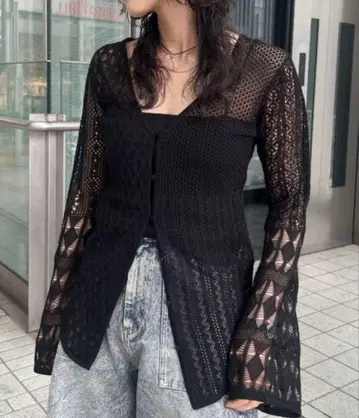 AMERI MEDI SWITCH KNIT CARDIGAN 블랙 F