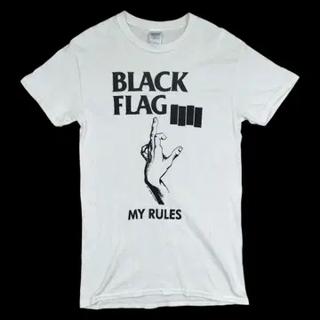 BLACK FLAG MY RULES 밴딩 티셔츠 화이트 S 사이즈