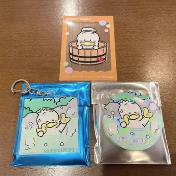 산리오 극락탕 콜라보 굿즈 오리 페쿠루 3개 세트