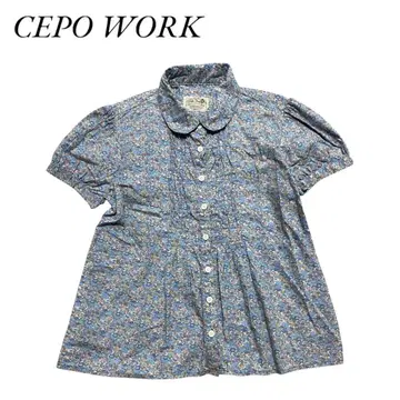 CEPO WORK 세포 워크 리버티 꽃무늬 블라우스 블루 계열 블루 M