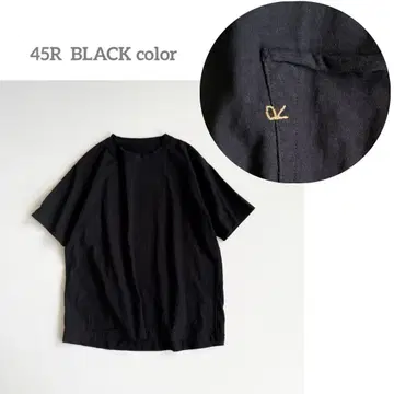 45R 천축 908 오션 티셔츠 블랙 반팔 포켓