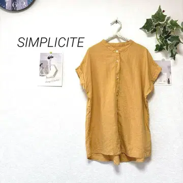 8758-2 심플리시떼 SIMPLICITE 반팔 블라우스 린넨 레이온