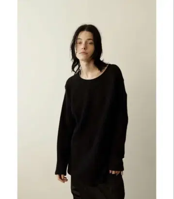 클라네 CLANE 루즈 빈티지 롱 슬립 탑 블랙