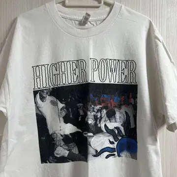 Higher Power 티셔츠 L 사이즈 Alstyle 바디 화이트