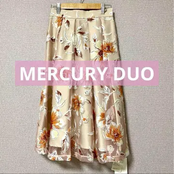 MERCURYDUO 머큐리 듀오 꽃무늬 플레어 스커트 핑크