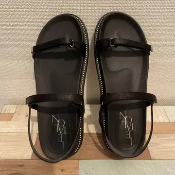 LE TALON 블랙 스포츠 샌들 L