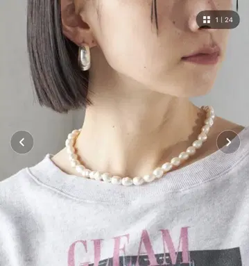 담수 펄 만텔 목걸이 40cm 쉽스