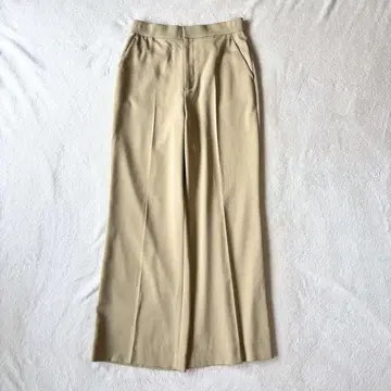 Plage 세미 와이드 팬츠 베이지 풀렝스 세탁 가능한 소재