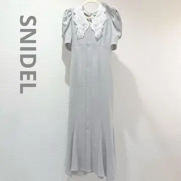 SNIDEL 자수 화이트 칼라 머메이드 원피스