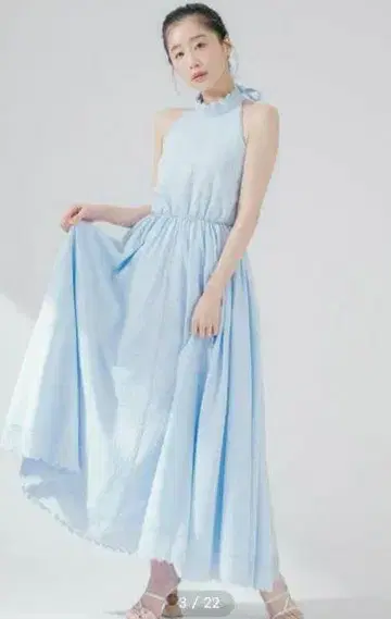 gumerry. 넥 리본 원피스 스카이블루