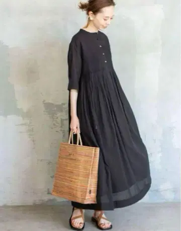 IENA 코튼 보일 핀턱 셔츠 원피스 size38