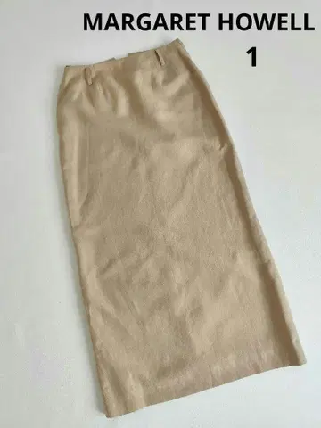 마가렛 호웰 린넨 실크 롱 타이트 스커트 1 베이지