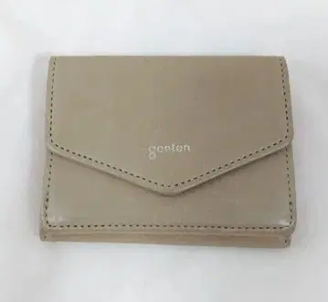 genten 피아첼레 3단 폴더형 지갑 카키 작은 지갑