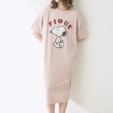 젤라또피케 스누피 자카드 원피스 반팔 핑크 봄/여름