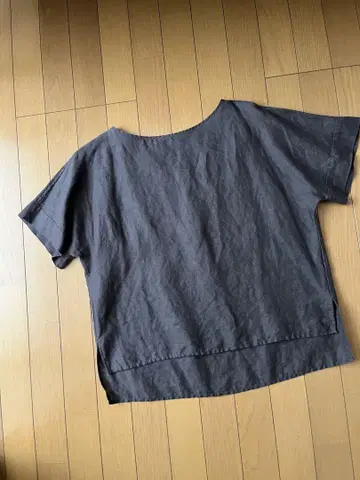 REIENS 린넨 반팔 티셔츠 M 다크 그레이