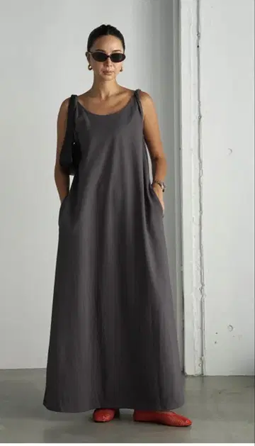 room306 차콜 Twist Long One-piece
