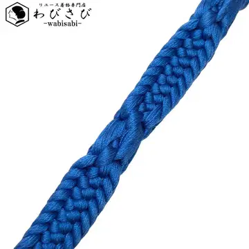 일본 정통의상 소품 허리띠 순수 실크 평조 끈 파란색 C-5857