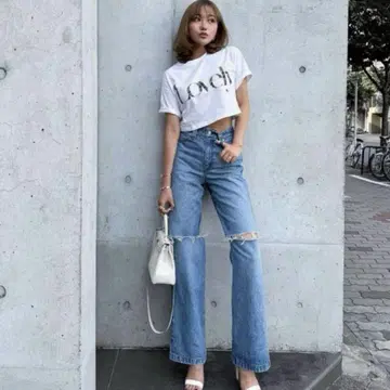 sheller 셰리에 OKAYAMA Crash flare denim