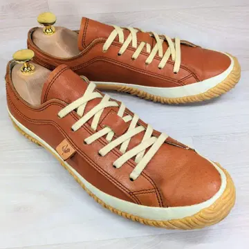 스핑글 무브 24.5cm 오렌지 가죽 스니커즈 세련된