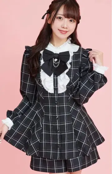 시크릿허니 체크 셋업