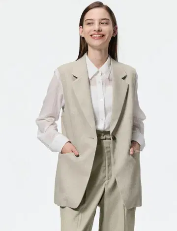 지유 테일러드 베스트 Z 베이지 L 사이즈