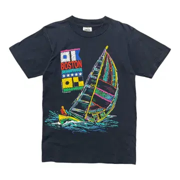 구제 의류 USA제 90S 세일 보트 티셔츠 빈티지 싱글 스티치