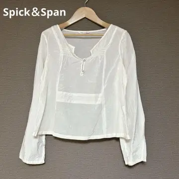 Spick and Span 블라우스 실크 혼방 면 시스루