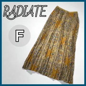 RADIATE 플리츠 스커트 F 사이즈 페이즐리 무늬 롱 스커트 새상품급