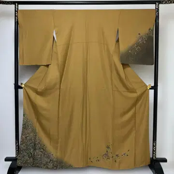 No.2624 순수 실크 사라사 카라하나 문양 호몬기 새상품급